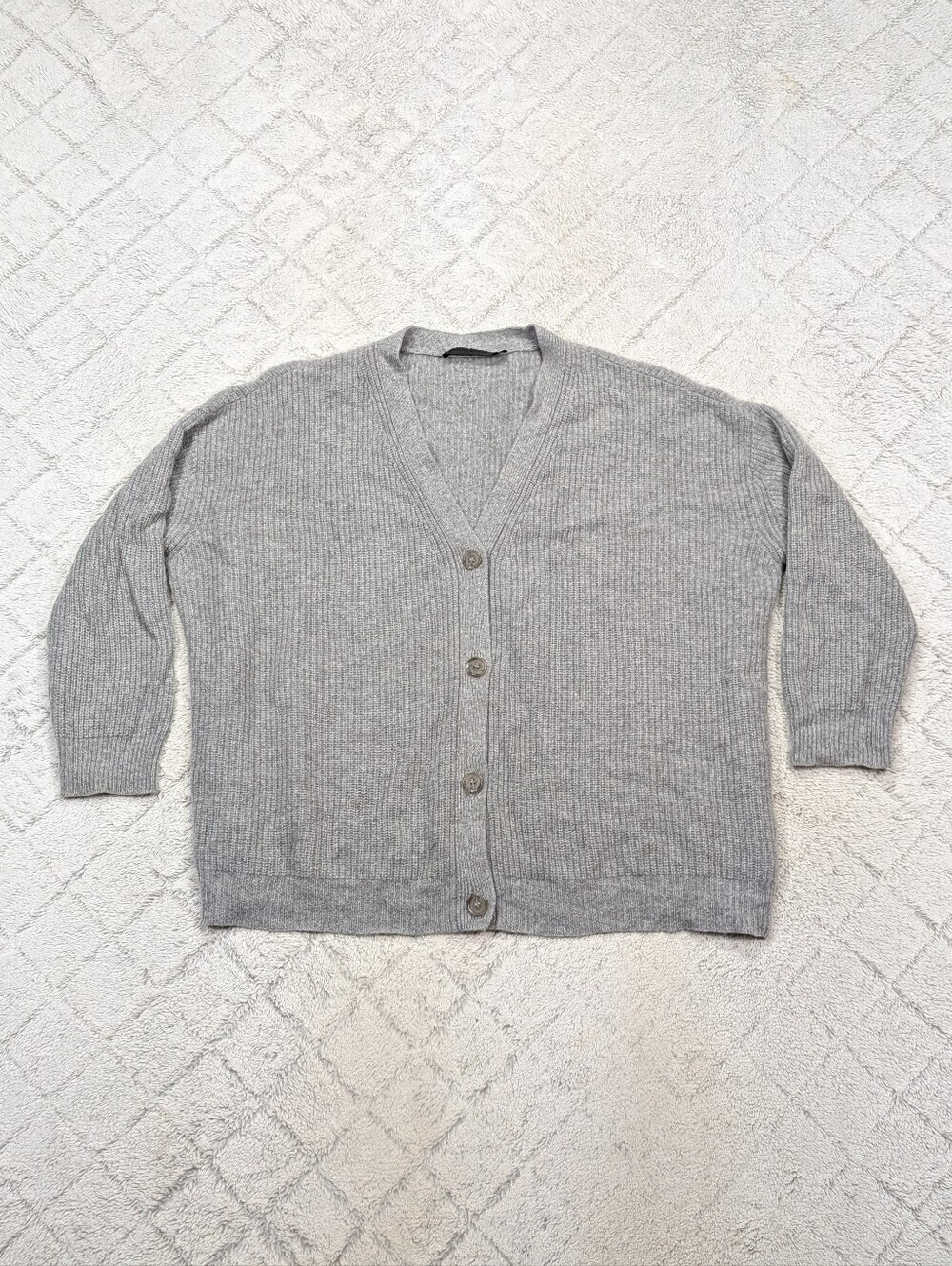 Jenni Kayne Sweater Womens L Gray Cashmere Cocoon Cardigan Oversized Slouchy